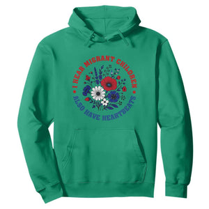 I Hear Migrant Children Also Have Heartbeats Hoodie Patriotic Red White Blue Floral Human Rights