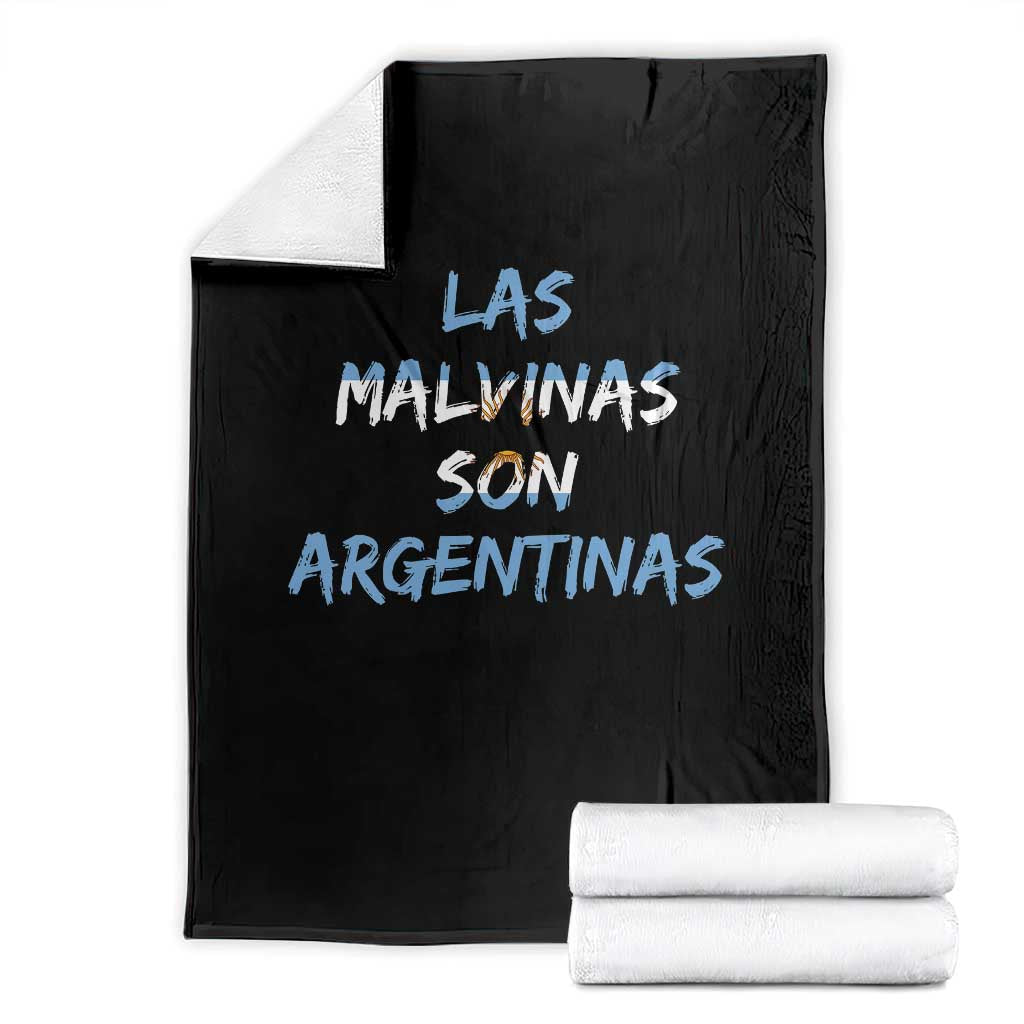 Patriotic Las Malvinas Son Argentinas Flag Throw Blanket Argentine Heritage Sun of May Argentina Sovereignty TS02 Black Print Your Wear