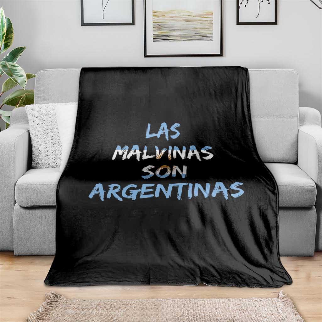 Patriotic Las Malvinas Son Argentinas Flag Throw Blanket Argentine Heritage Sun of May Argentina Sovereignty
