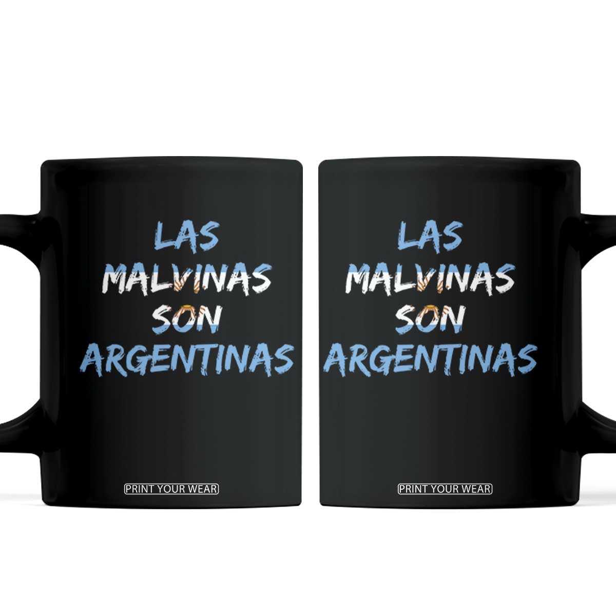 Patriotic Las Malvinas Son Argentinas Flag Coffee Mug Argentine Heritage Sun of May Argentina Sovereignty TS02 Black Print Your Wear