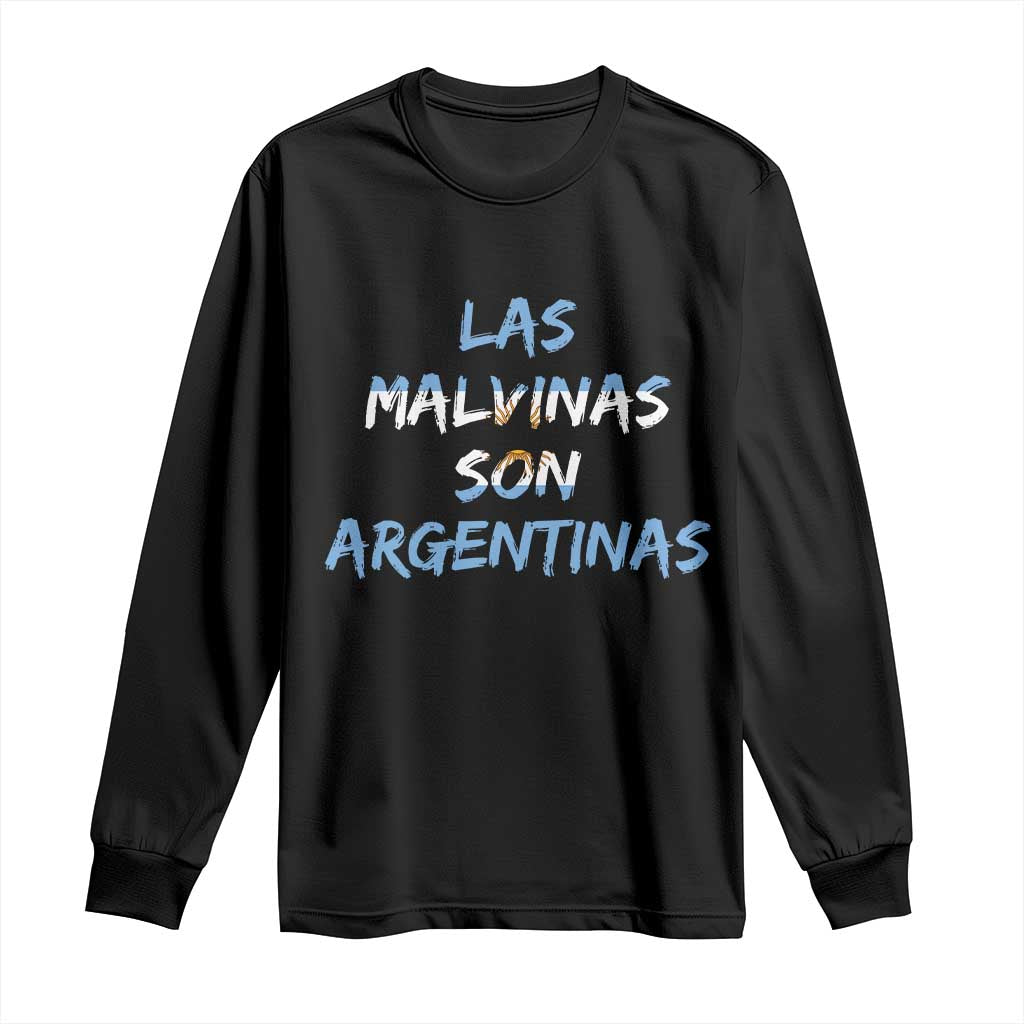 Patriotic Las Malvinas Son Argentinas Flag Long Sleeve Shirt Argentine Heritage Sun of May Argentina Sovereignty TS02 Black Print Your Wear