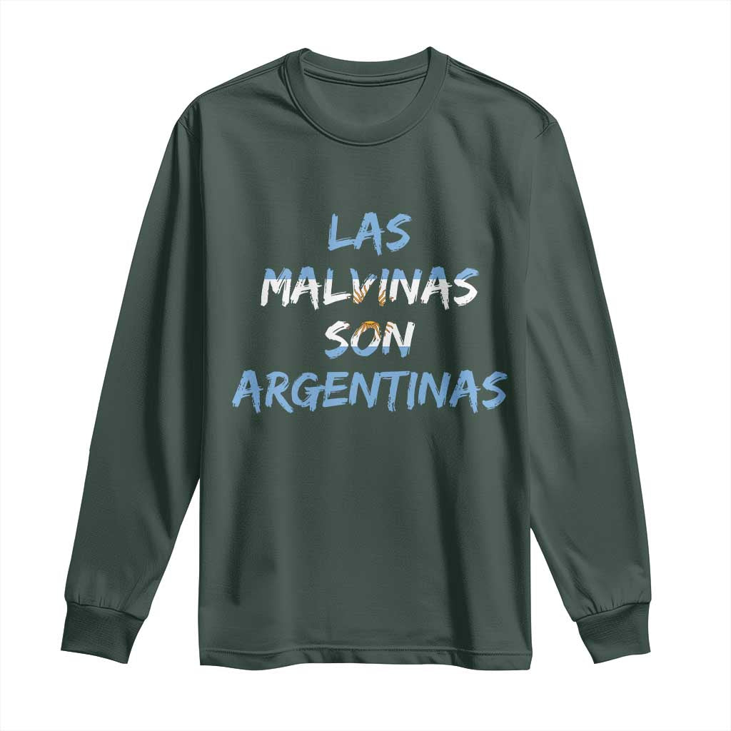 Patriotic Las Malvinas Son Argentinas Flag Long Sleeve Shirt Argentine Heritage Sun of May Argentina Sovereignty