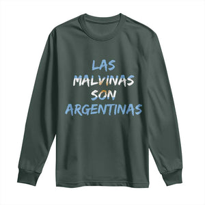 Patriotic Las Malvinas Son Argentinas Flag Long Sleeve Shirt Argentine Heritage Sun of May Argentina Sovereignty