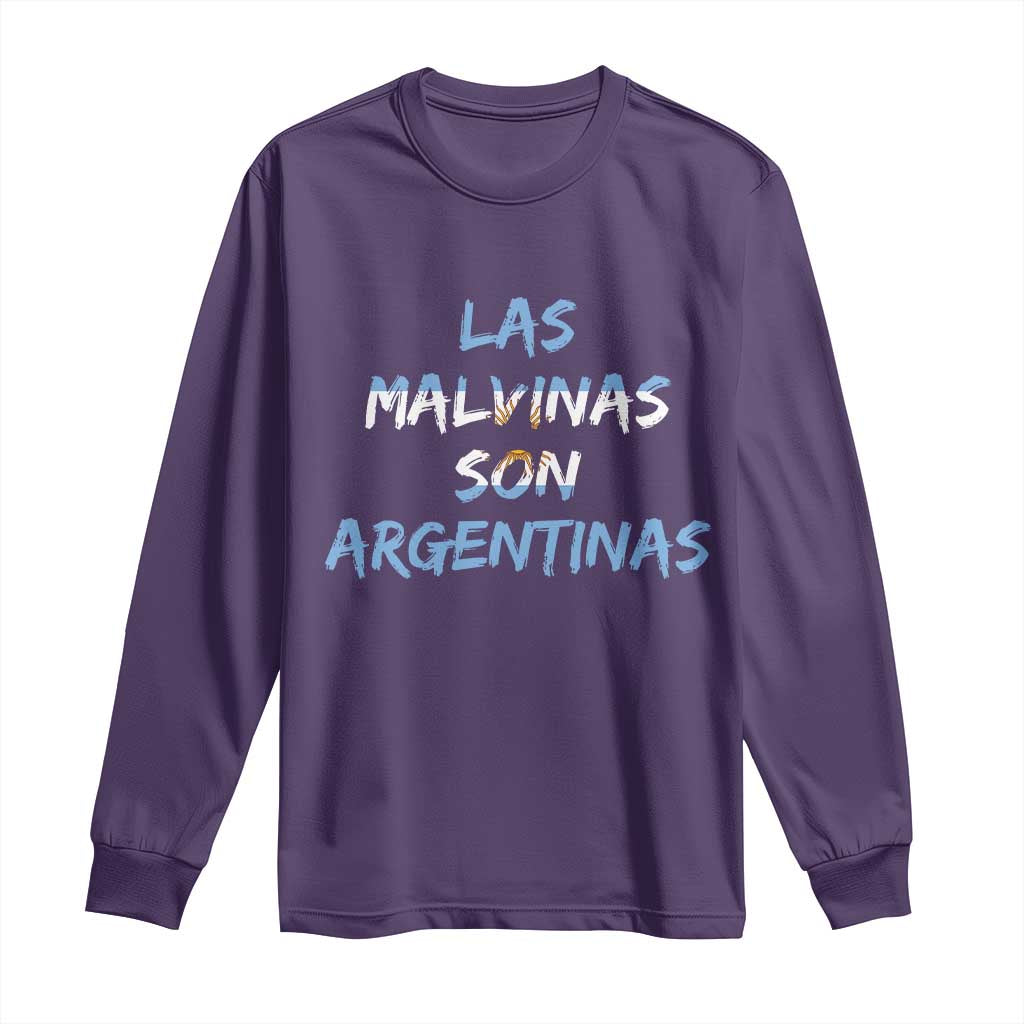 Patriotic Las Malvinas Son Argentinas Flag Long Sleeve Shirt Argentine Heritage Sun of May Argentina Sovereignty