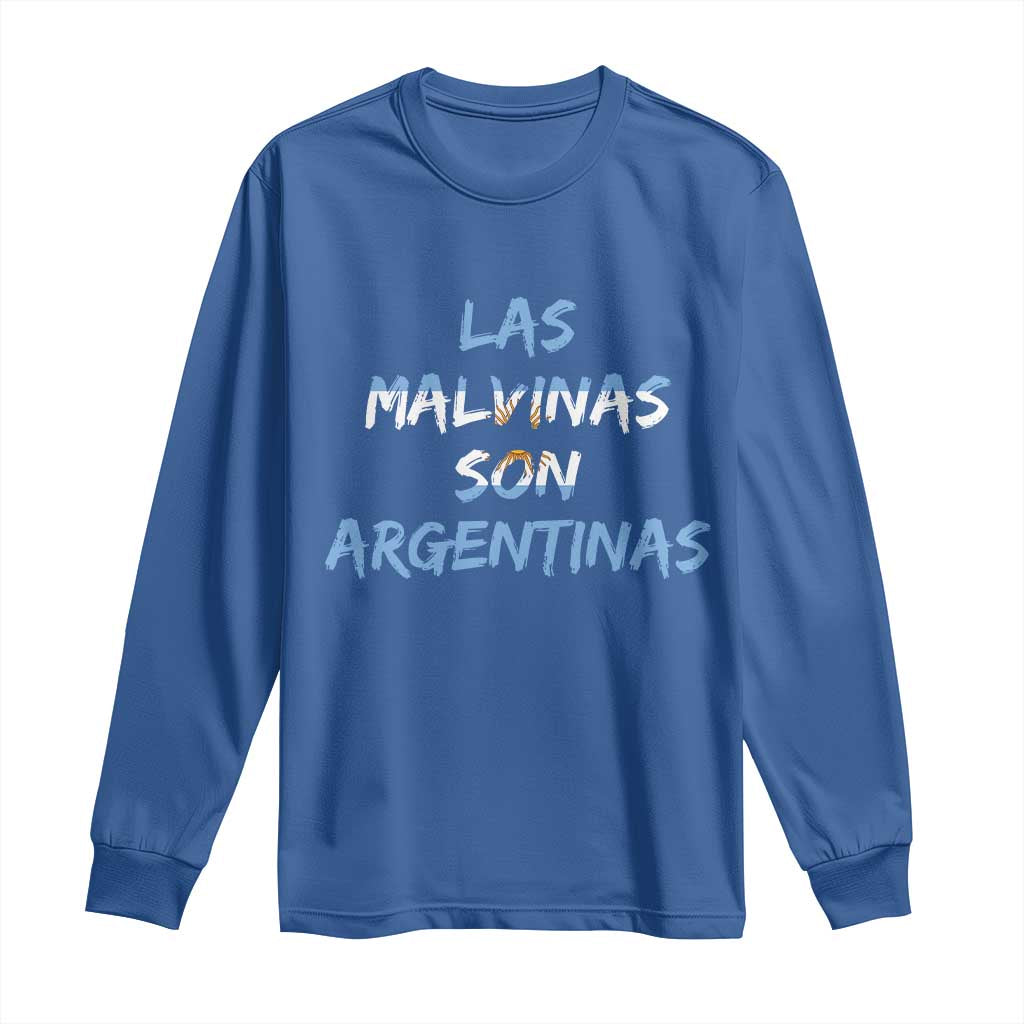 Patriotic Las Malvinas Son Argentinas Flag Long Sleeve Shirt Argentine Heritage Sun of May Argentina Sovereignty