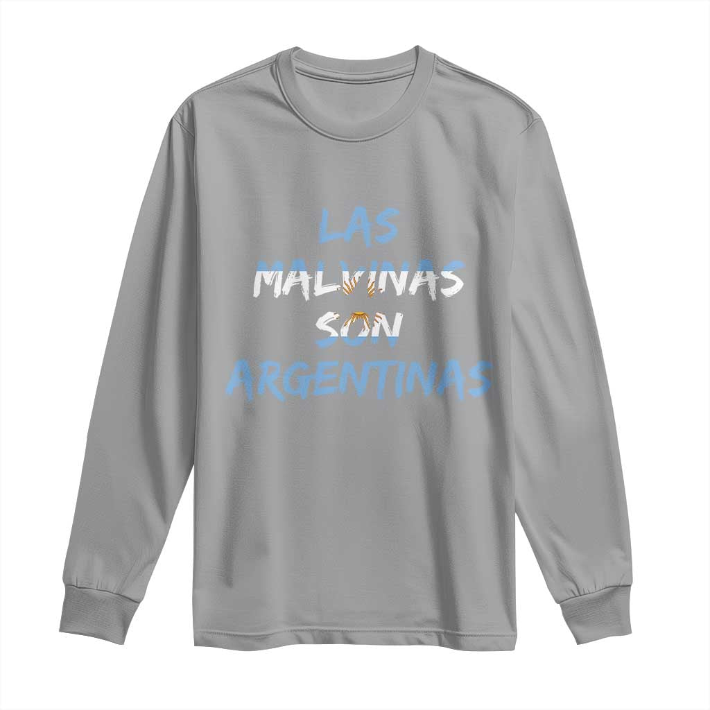 Patriotic Las Malvinas Son Argentinas Flag Long Sleeve Shirt Argentine Heritage Sun of May Argentina Sovereignty