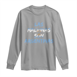 Patriotic Las Malvinas Son Argentinas Flag Long Sleeve Shirt Argentine Heritage Sun of May Argentina Sovereignty