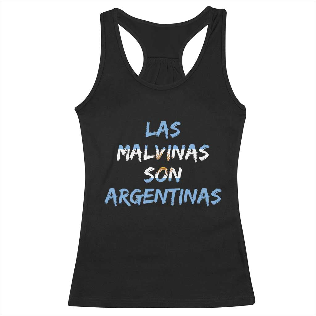 Patriotic Las Malvinas Son Argentinas Flag Racerback Tank Top Argentine Heritage Sun of May Argentina Sovereignty TS02 Black Print Your Wear