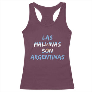 Patriotic Las Malvinas Son Argentinas Flag Racerback Tank Top Argentine Heritage Sun of May Argentina Sovereignty