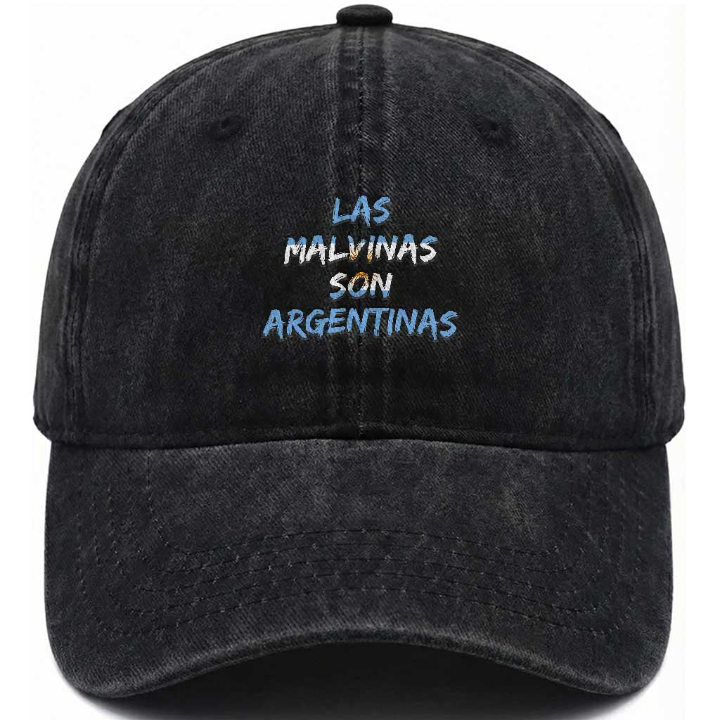 Patriotic Las Malvinas Son Argentinas Flag Washed Cotton Baseball Cap Argentine Heritage Sun of May Argentina Sovereignty TS02 Print Your Wear