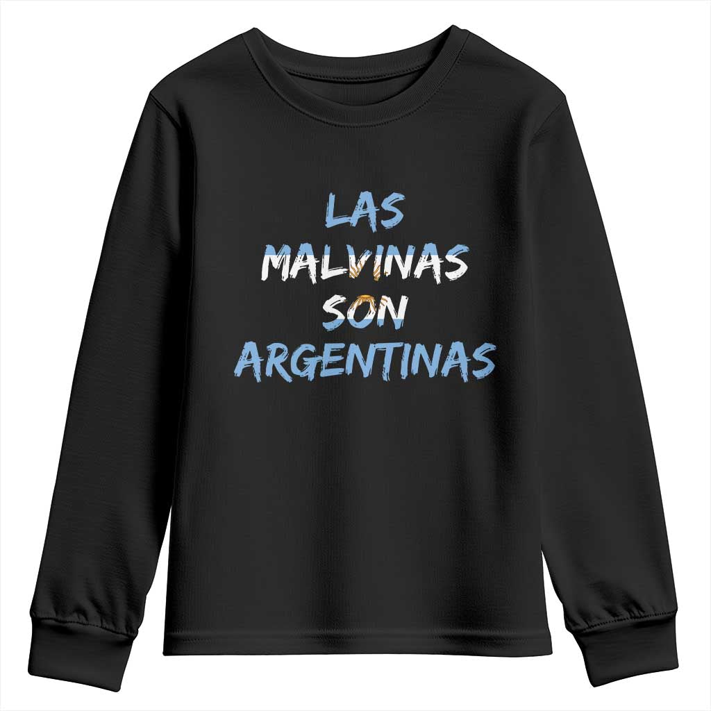 Patriotic Las Malvinas Son Argentinas Flag Youth Sweatshirt Argentine Heritage Sun of May Argentina Sovereignty TS02 Black Print Your Wear