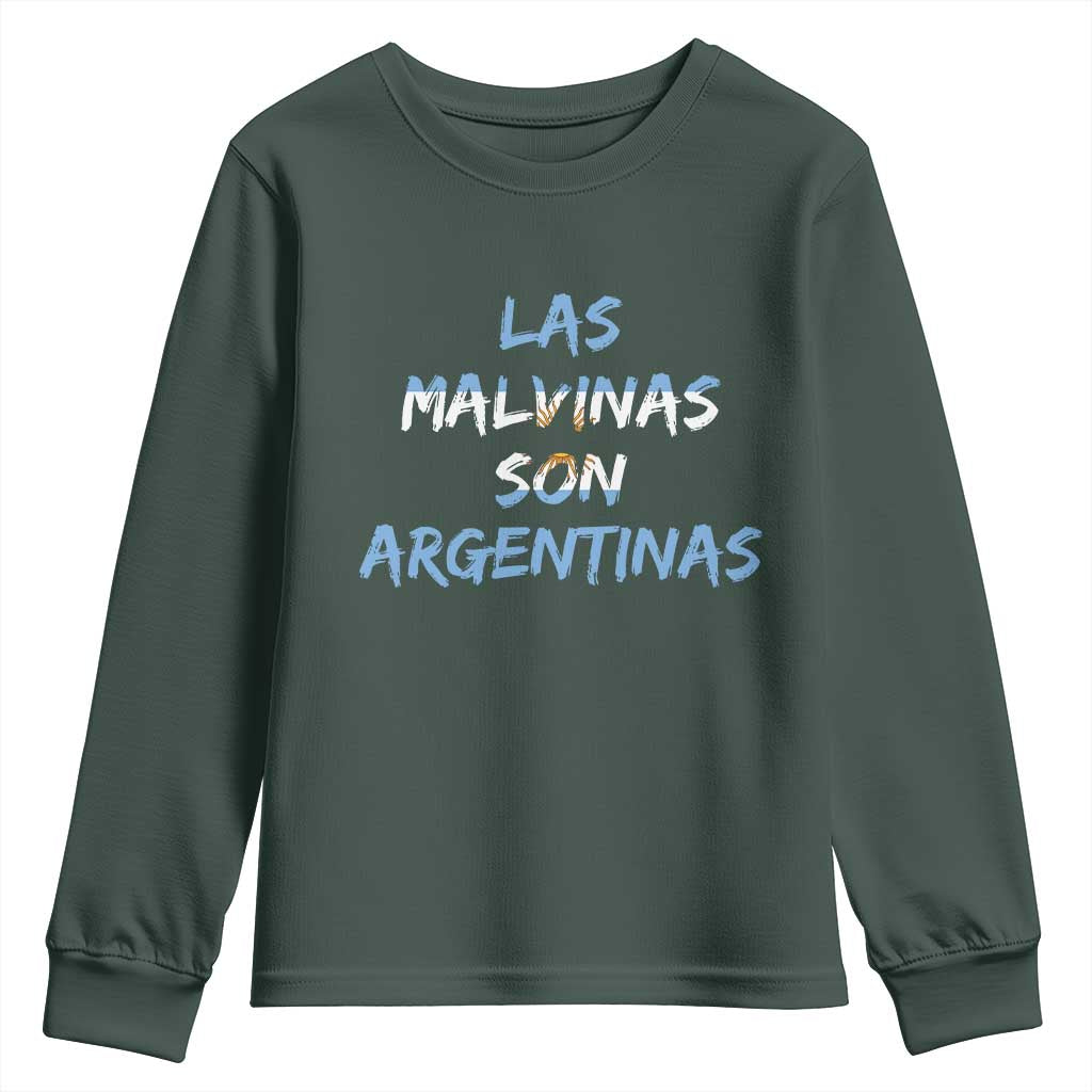 Patriotic Las Malvinas Son Argentinas Flag Youth Sweatshirt Argentine Heritage Sun of May Argentina Sovereignty