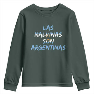 Patriotic Las Malvinas Son Argentinas Flag Youth Sweatshirt Argentine Heritage Sun of May Argentina Sovereignty