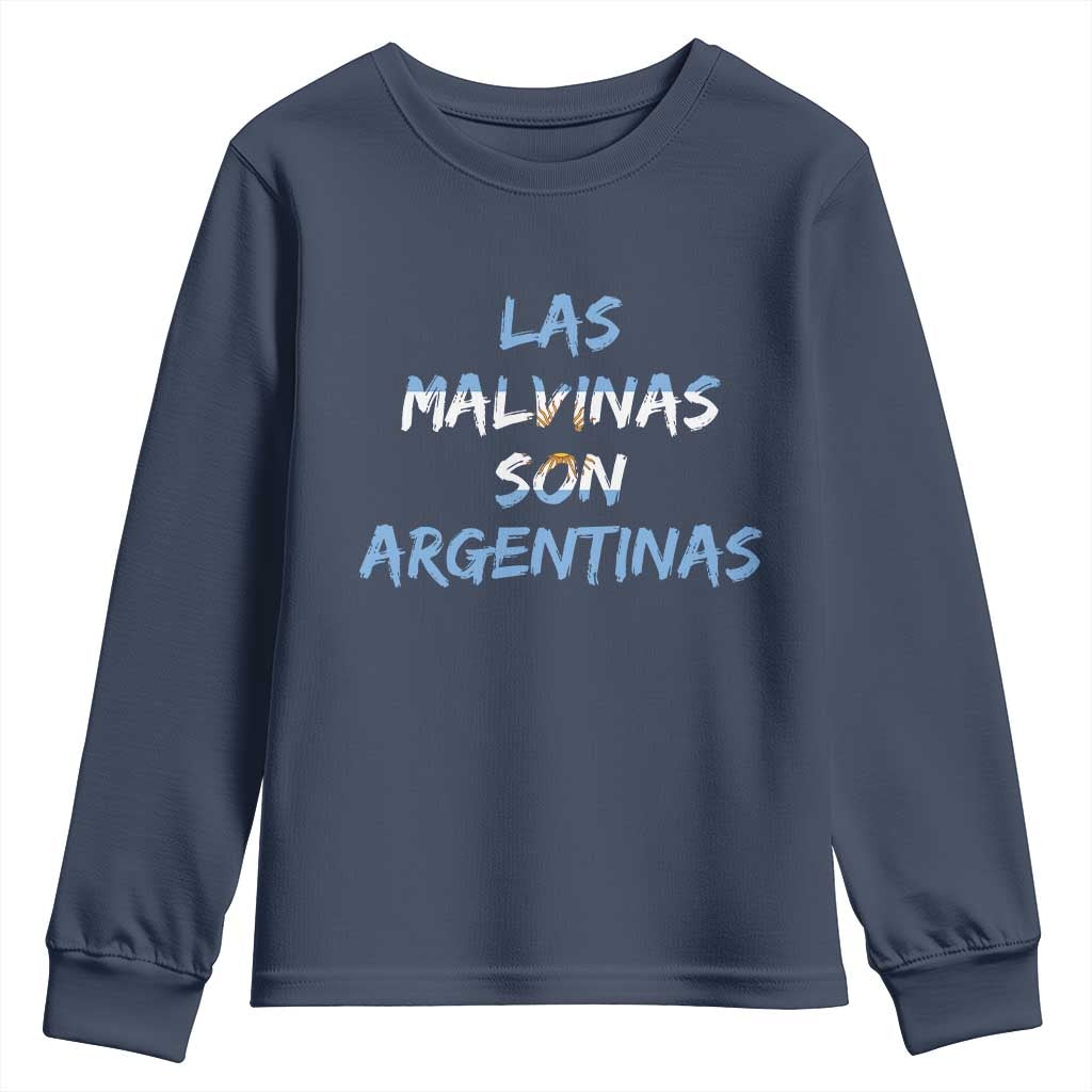 Patriotic Las Malvinas Son Argentinas Flag Youth Sweatshirt Argentine Heritage Sun of May Argentina Sovereignty