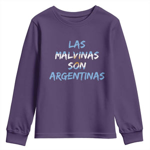Patriotic Las Malvinas Son Argentinas Flag Youth Sweatshirt Argentine Heritage Sun of May Argentina Sovereignty