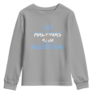 Patriotic Las Malvinas Son Argentinas Flag Youth Sweatshirt Argentine Heritage Sun of May Argentina Sovereignty