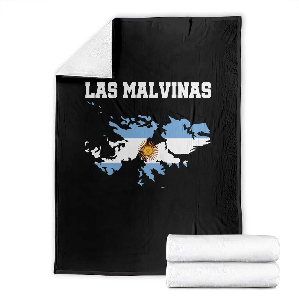 Las Malvinas Island Map Flag Graphic Throw Blanket Patriotic Sovereignty Argentine Heritage Sun of May Pride TS02 Black Print Your Wear