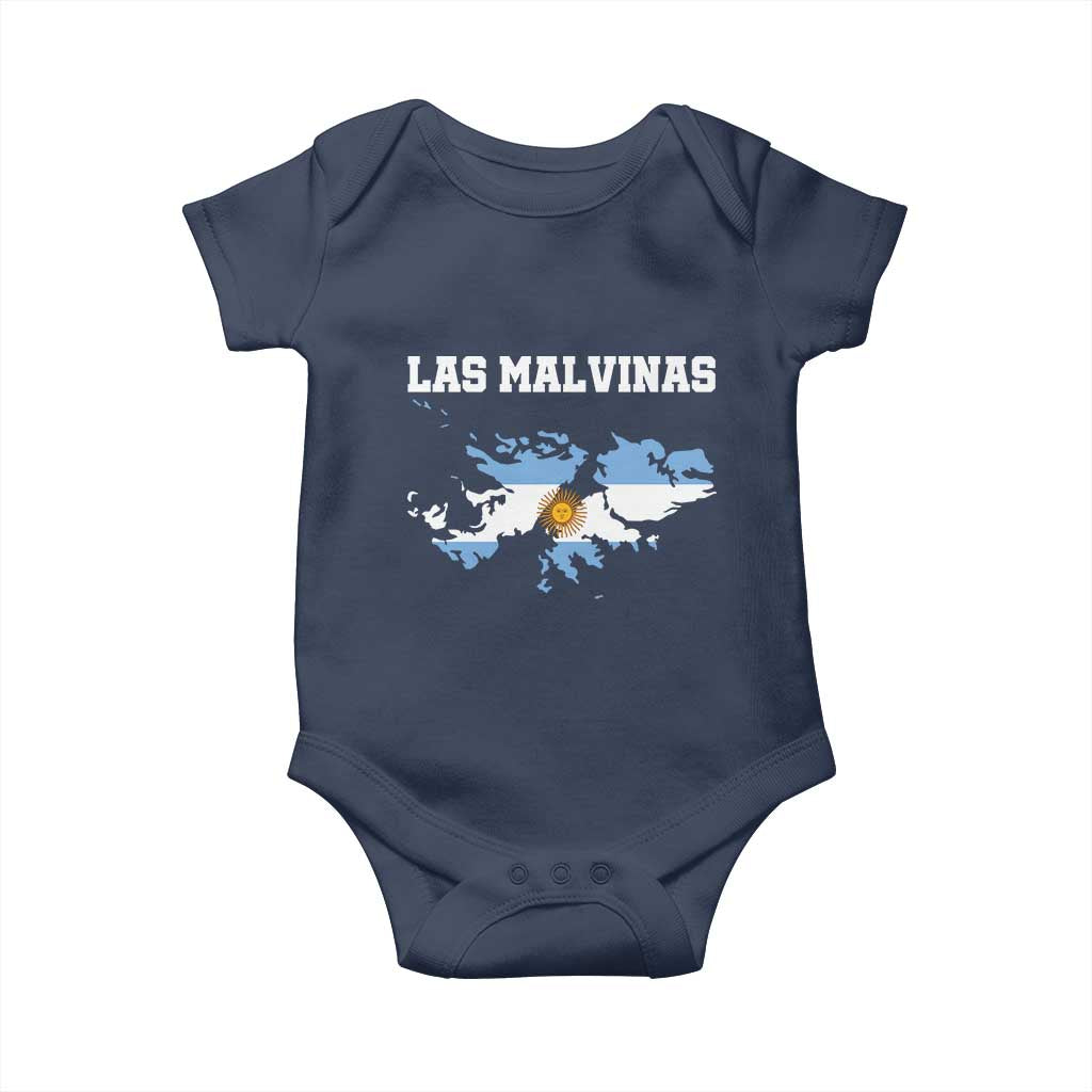 Las Malvinas Island Map Flag Graphic Baby Onesie Patriotic Sovereignty Argentine Heritage Sun of May Pride