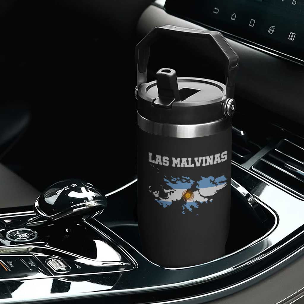 Las Malvinas Island Map Flag Graphic Flip Straw Tumbler Patriotic Sovereignty Argentine Heritage Sun of May Pride