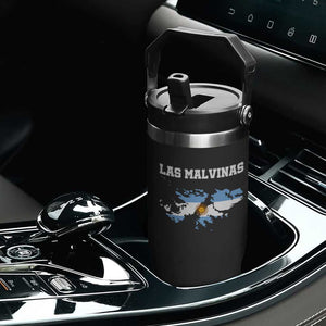 Las Malvinas Island Map Flag Graphic Flip Straw Tumbler Patriotic Sovereignty Argentine Heritage Sun of May Pride