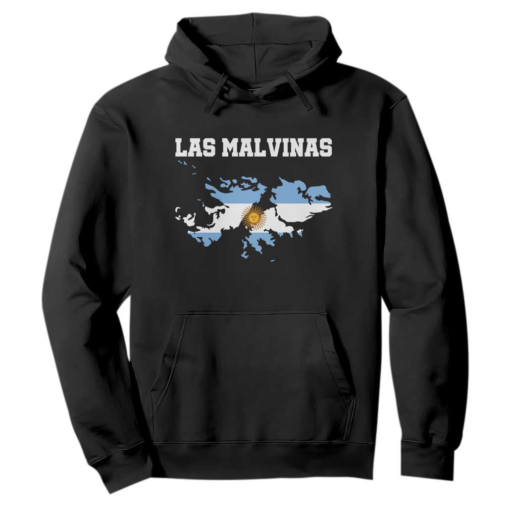 Las Malvinas Island Map Flag Graphic Hoodie Patriotic Sovereignty Argentine Heritage Sun of May Pride TS02 Black Print Your Wear