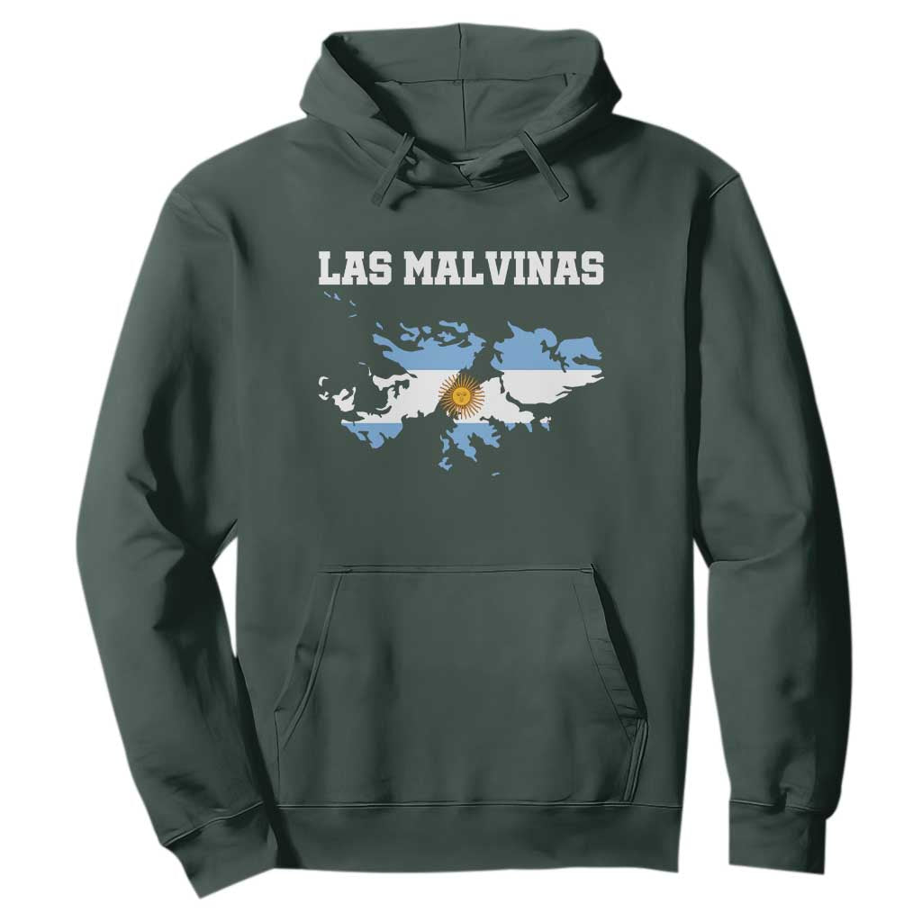 Las Malvinas Island Map Flag Graphic Hoodie Patriotic Sovereignty Argentine Heritage Sun of May Pride