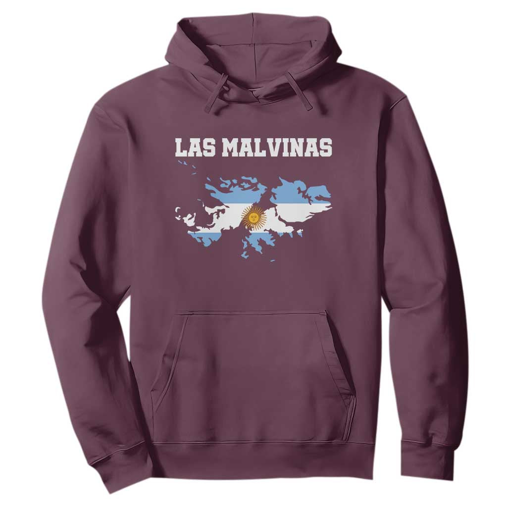 Las Malvinas Island Map Flag Graphic Hoodie Patriotic Sovereignty Argentine Heritage Sun of May Pride