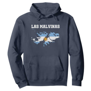 Las Malvinas Island Map Flag Graphic Hoodie Patriotic Sovereignty Argentine Heritage Sun of May Pride