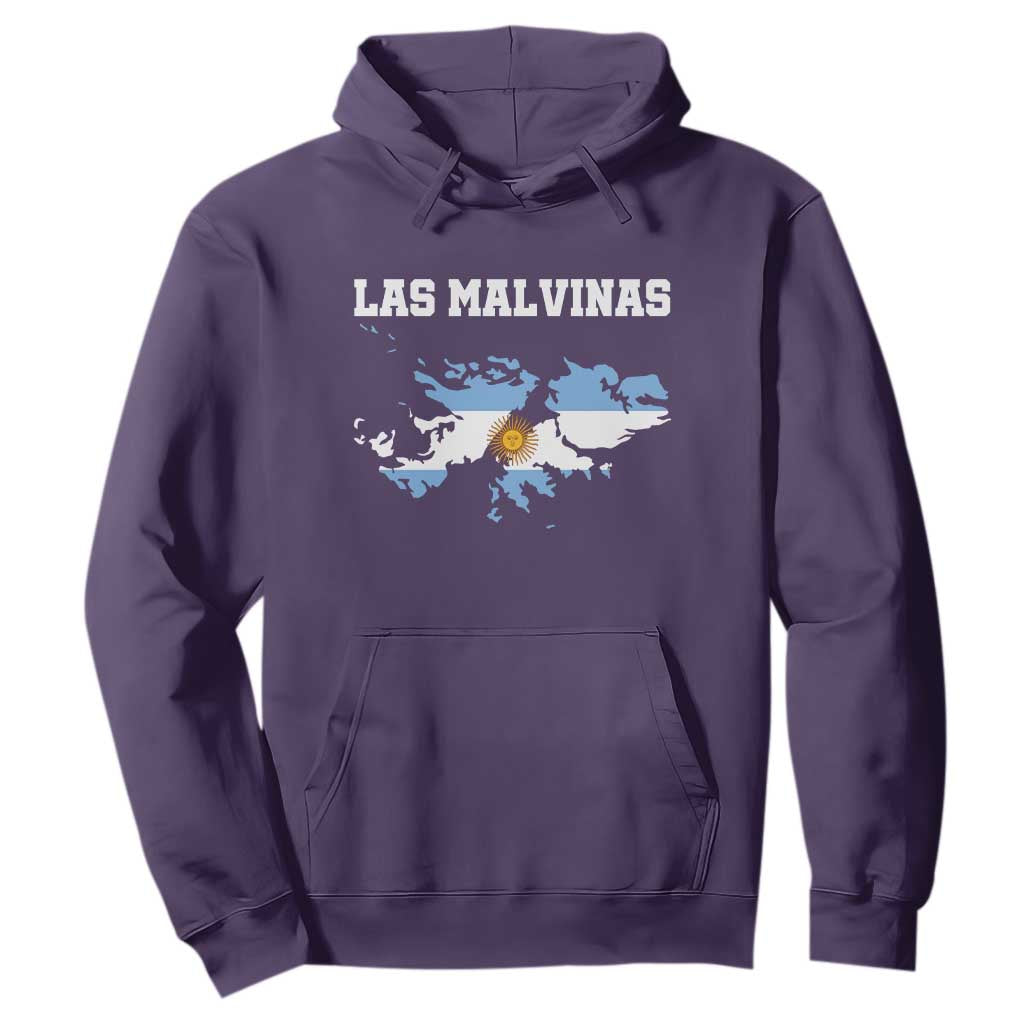 Las Malvinas Island Map Flag Graphic Hoodie Patriotic Sovereignty Argentine Heritage Sun of May Pride