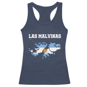 Las Malvinas Island Map Flag Graphic Racerback Tank Top Patriotic Sovereignty Argentine Heritage Sun of May Pride