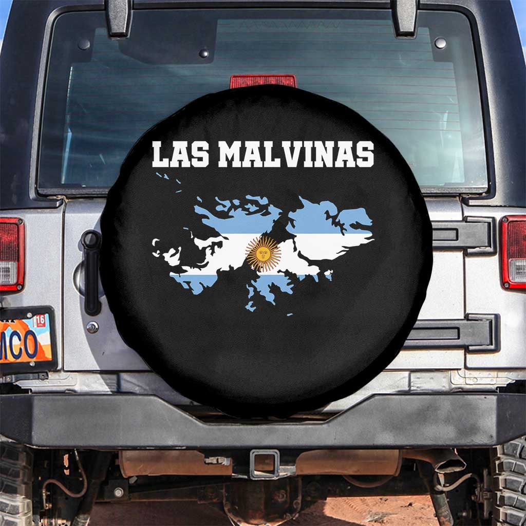 Las Malvinas Island Map Flag Graphic Spare Tire Cover Patriotic Sovereignty Argentine Heritage Sun of May Pride TS02 No hole Black Print Your Wear