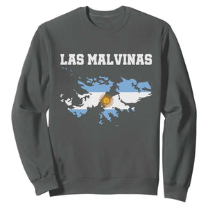 Las Malvinas Island Map Flag Graphic Sweatshirt Patriotic Sovereignty Argentine Heritage Sun of May Pride