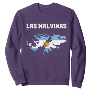 Las Malvinas Island Map Flag Graphic Sweatshirt Patriotic Sovereignty Argentine Heritage Sun of May Pride