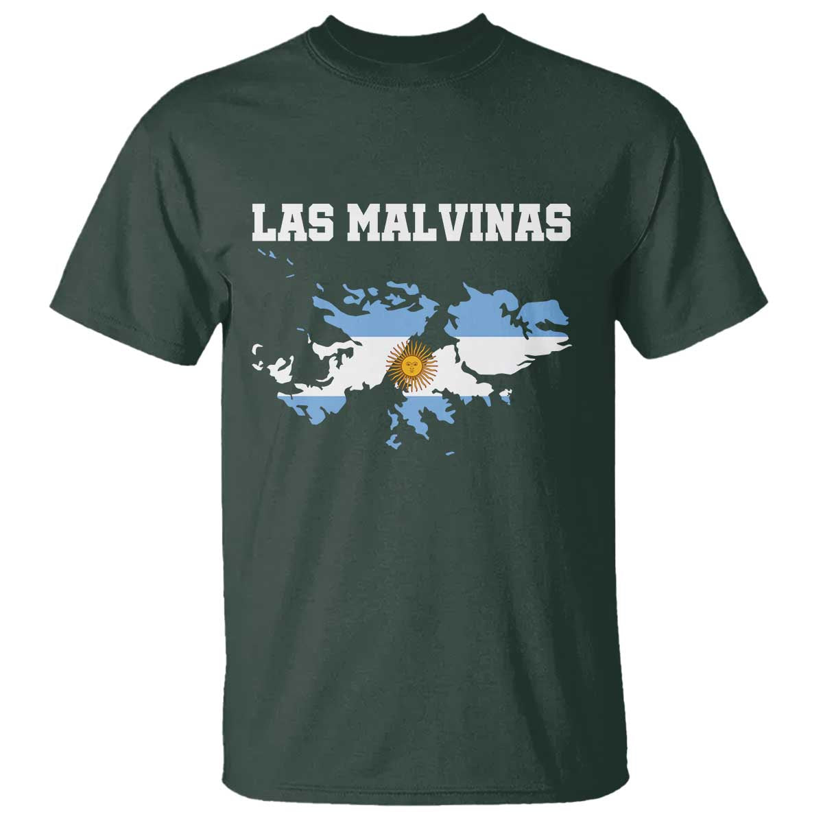 Las Malvinas Island Map Flag Graphic T Shirt Patriotic Sovereignty Argentine Heritage Sun of May Pride