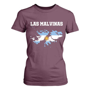 Las Malvinas Island Map Flag Graphic T Shirt For Women Patriotic Sovereignty Argentine Heritage Sun of May Pride