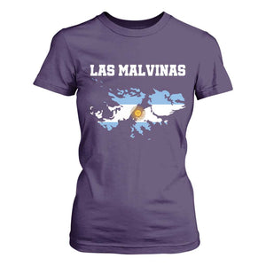 Las Malvinas Island Map Flag Graphic T Shirt For Women Patriotic Sovereignty Argentine Heritage Sun of May Pride