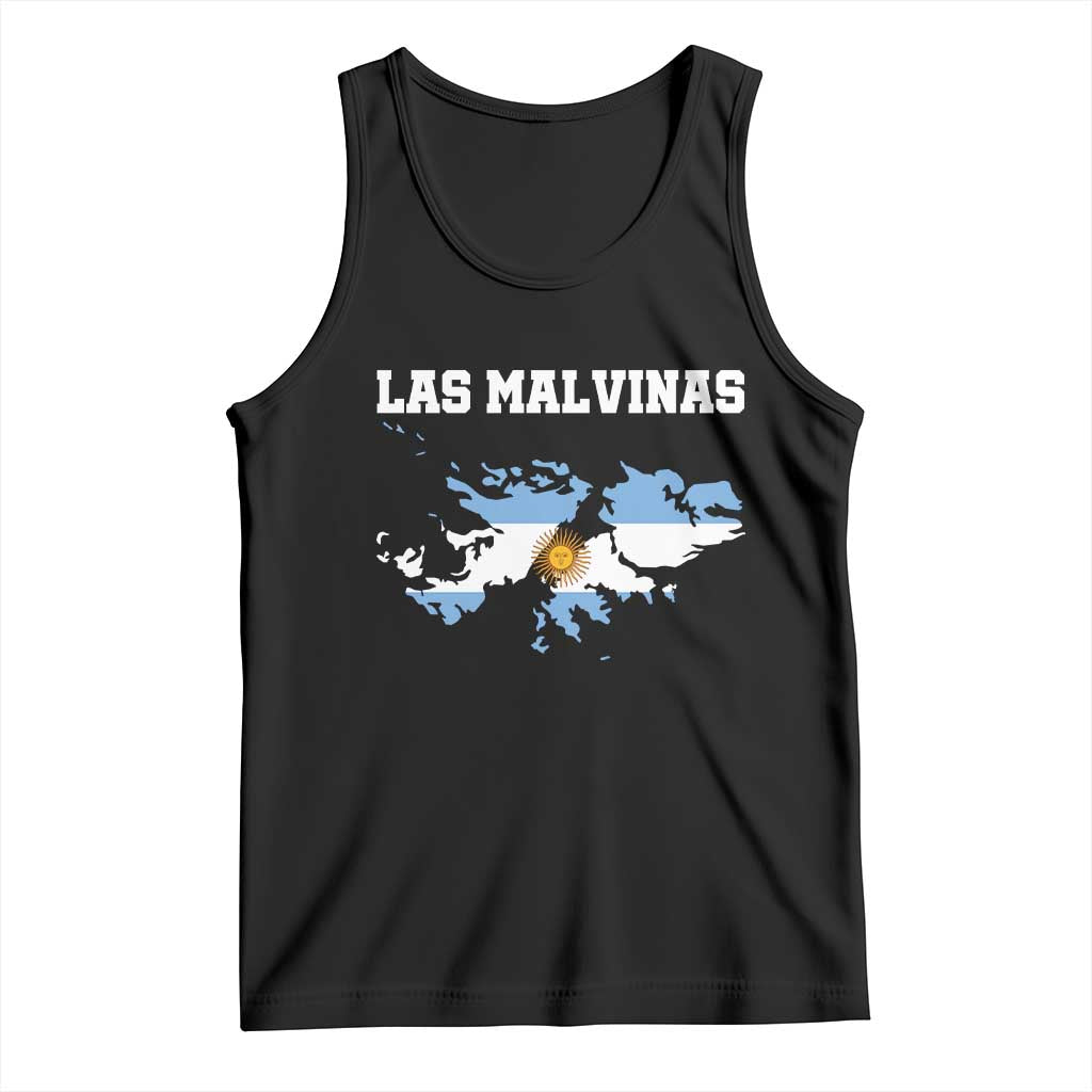 Las Malvinas Island Map Flag Graphic Tank Top Patriotic Sovereignty Argentine Heritage Sun of May Pride TS02 Black Print Your Wear