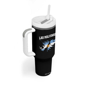 Las Malvinas Island Map Flag Graphic Tumbler With Handle Patriotic Sovereignty Argentine Heritage Sun of May Pride
