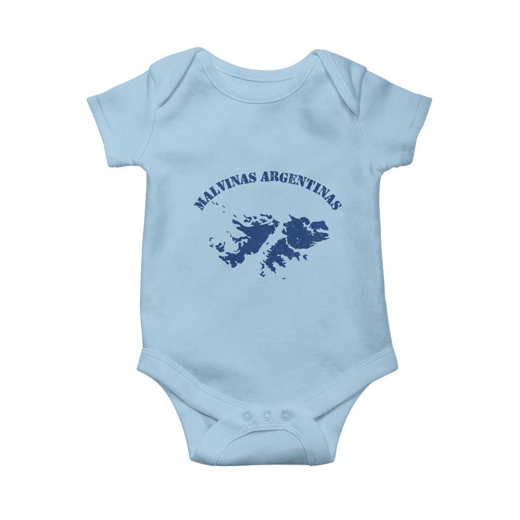 Retro Malvinas Argentinas Distressed Map Graphic Baby Onesie Argentine Island Sovereignty Heritage Pride