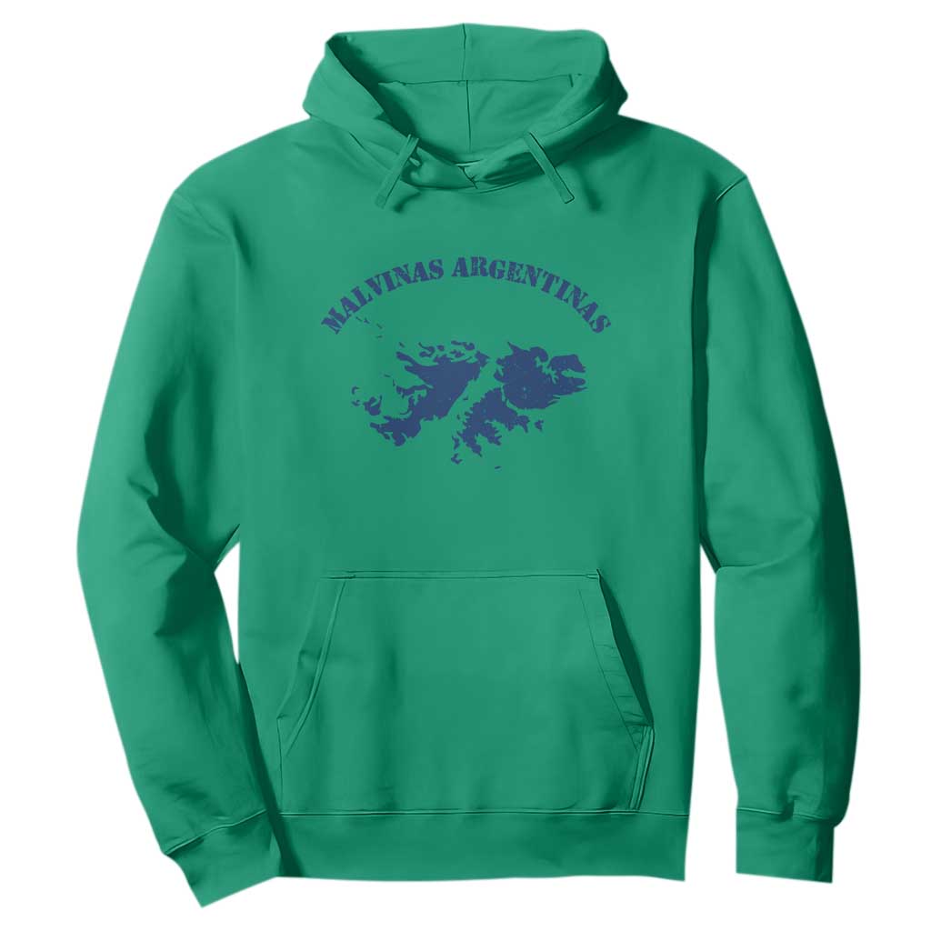 Retro Malvinas Argentinas Distressed Map Graphic Hoodie Argentine Island Sovereignty Heritage Pride
