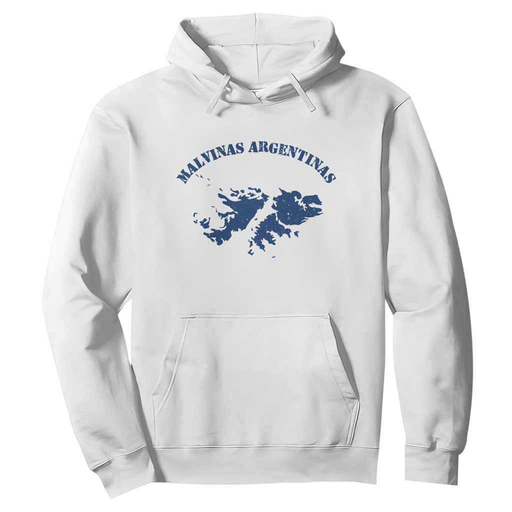 Retro Malvinas Argentinas Distressed Map Graphic Hoodie Argentine Island Sovereignty Heritage Pride TS02 White Print Your Wear