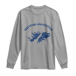 Retro Malvinas Argentinas Distressed Map Graphic Long Sleeve Shirt Argentine Island Sovereignty Heritage Pride