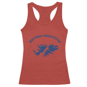 Retro Malvinas Argentinas Distressed Map Graphic Racerback Tank Top Argentine Island Sovereignty Heritage Pride