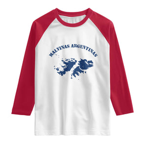 Retro Malvinas Argentinas Distressed Map Graphic Raglan Shirt Argentine Island Sovereignty Heritage Pride