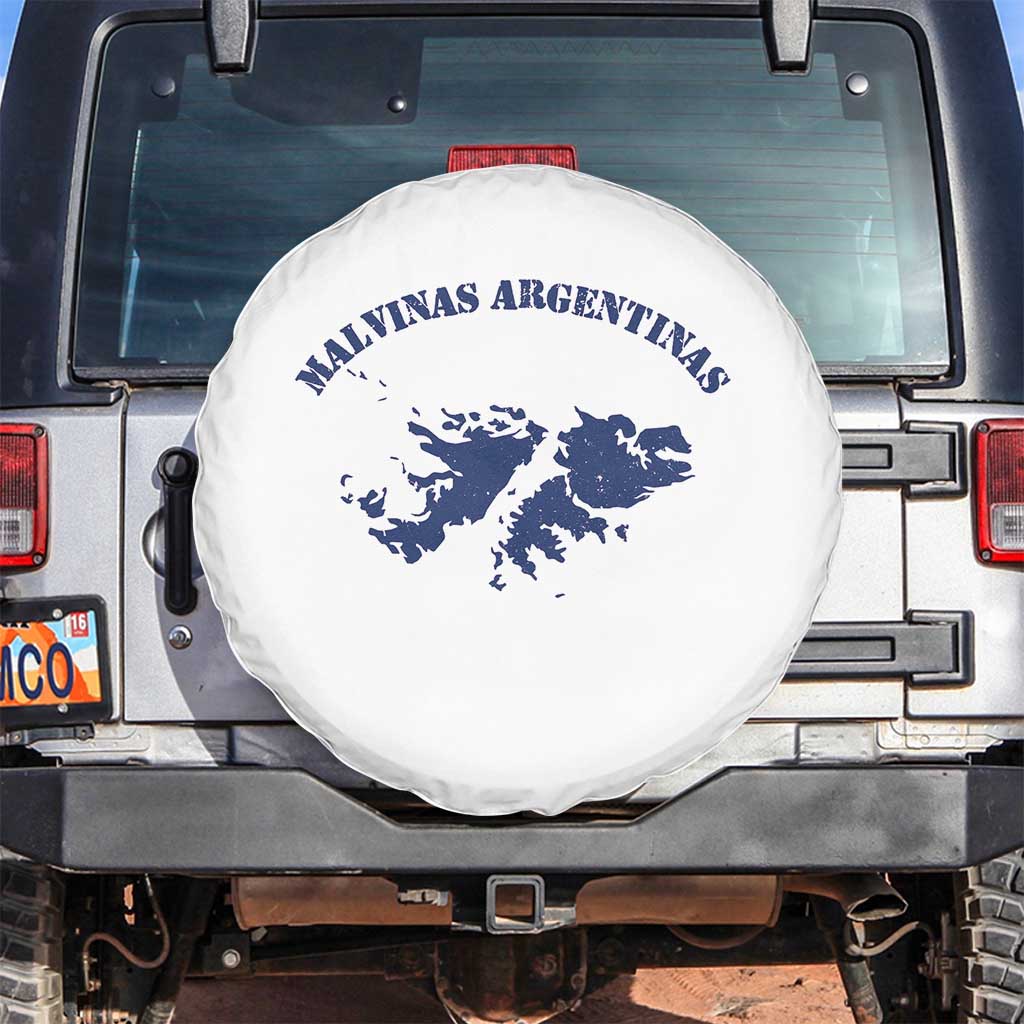 Retro Malvinas Argentinas Distressed Map Graphic Spare Tire Cover Argentine Island Sovereignty Heritage Pride TS02 No hole White Print Your Wear