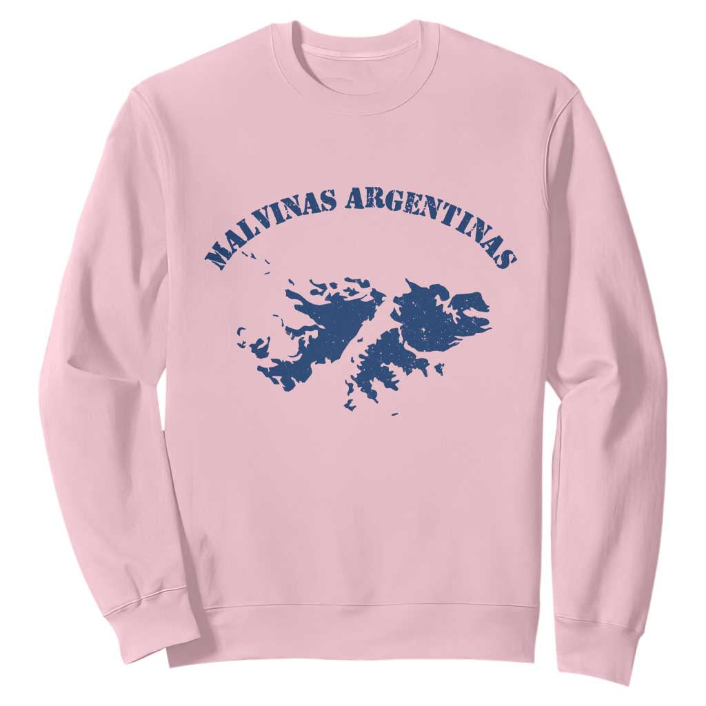 Retro Malvinas Argentinas Distressed Map Graphic Sweatshirt Argentine Island Sovereignty Heritage Pride