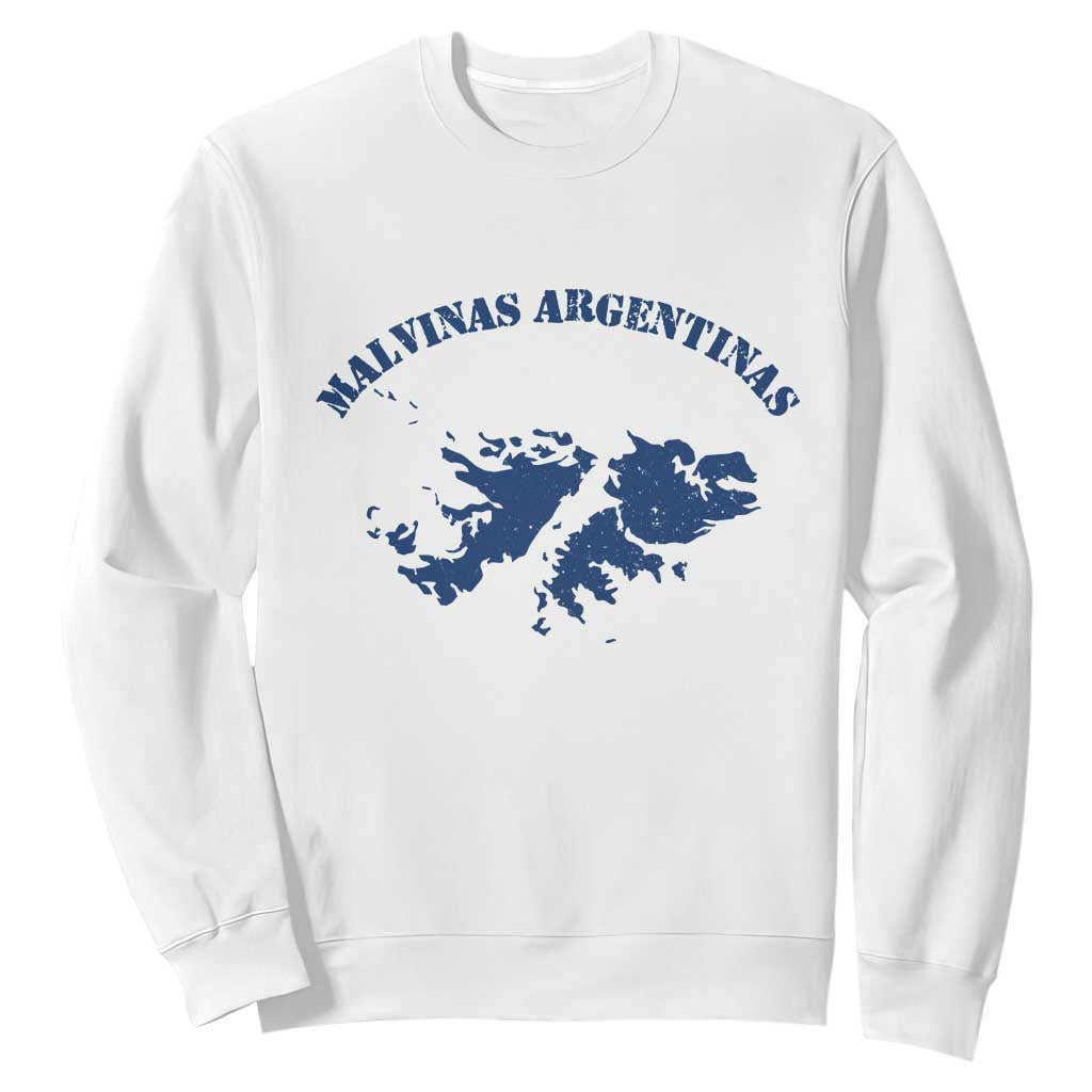 Retro Malvinas Argentinas Distressed Map Graphic Sweatshirt Argentine Island Sovereignty Heritage Pride