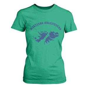 Retro Malvinas Argentinas Distressed Map Graphic T Shirt For Women Argentine Island Sovereignty Heritage Pride