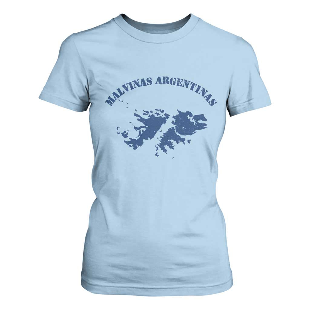 Retro Malvinas Argentinas Distressed Map Graphic T Shirt For Women Argentine Island Sovereignty Heritage Pride