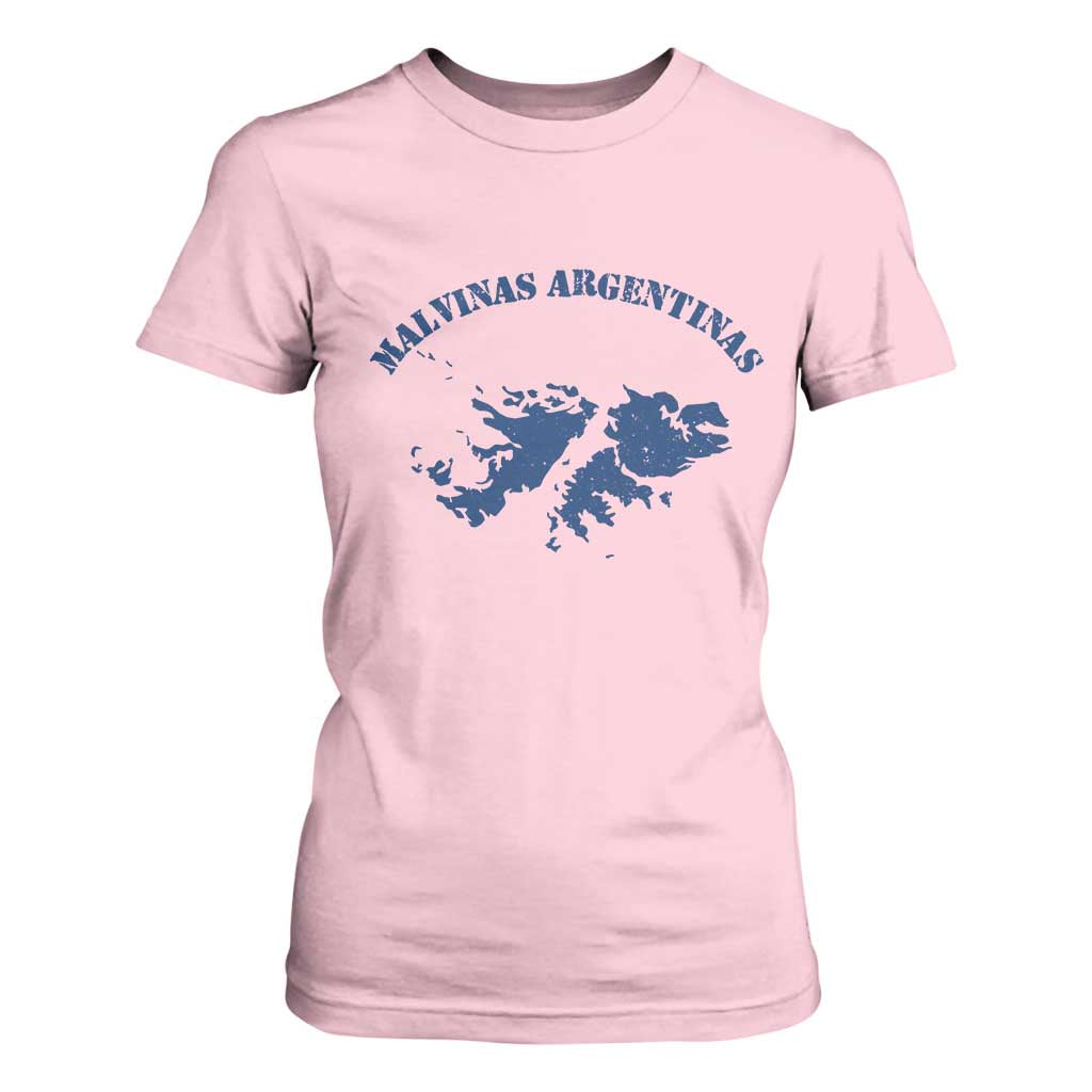 Retro Malvinas Argentinas Distressed Map Graphic T Shirt For Women Argentine Island Sovereignty Heritage Pride